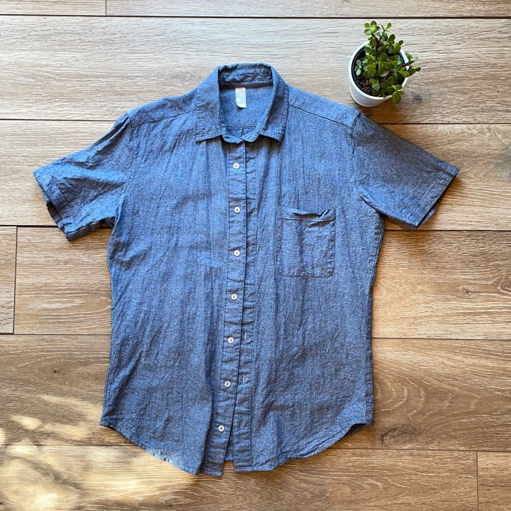 Dark charcoal/blue button down shirt